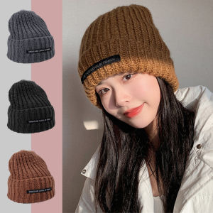 Mùa Đông Thời Trang Beanie dệt kim Đơn Giản Ấm Áp Len Nắp ca-pô màu trơn Cô Gái Không Dây Chữ Cap Cho Phụ Nữ Người Đàn Ông Mũ đôi