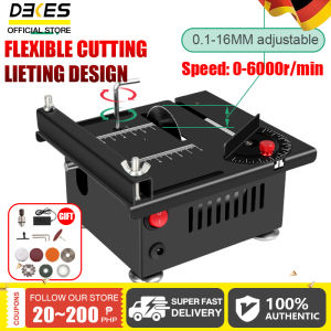 DEKES Table Saw Mini Desktop Electric Saw Cutter Speed Angle Adjustable Cutter for Wood Plastic Acrylic