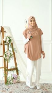 𝐇𝐄𝐋𝐀𝐈𝐑𝐈𝐍𝐃𝐔 - Hijab Sport Menutup Dada Outer Hoodie Kerudung Olahraga Royal Jersey Premium