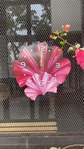 FAT PANDA Wall Clock Flower Style in Red Silver Gold Purple Black Blue