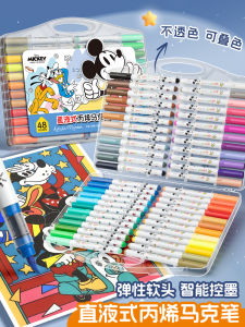 Direct Liquid Acrylic Marker Soft Tip Student Special Non-Transparent Overlapping Color Children Drawing Pen 48 Colors 36 Colors