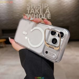 Ốp Lưng iPhone 17/16/15/14/13/12 Pro Max Plus Cao Cấp Tương Thích MagSafe Trong Suốt Có Giá Đỡ Từ Tính Bảo Vệ Chống Xước