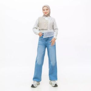 NEW CELANA KULOT JEANS PANJANG HAIGWAIST LOOSE WANITA MOZZA JEANS KULOT