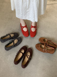 French Gentle Style Mary Jane Shoes Red