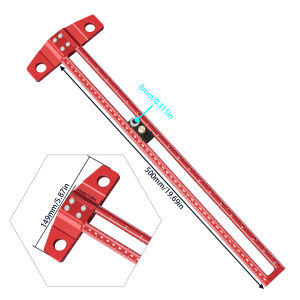 Wnew | 500mm Aluminum T-Square Scribe Adjustable Hollow Drilling Positioning Jig Woodworking Marking Gauge & Layout Ruler
