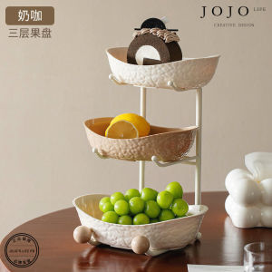 JOJOS L. Decorative Fruit Bowl Three Layers Double Layer Home Use Fruit Tray Nordic Style Plastic Material Versatile Use