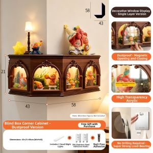 ARTPIONEER | Dust-proof Vintage Corner Display Shelf