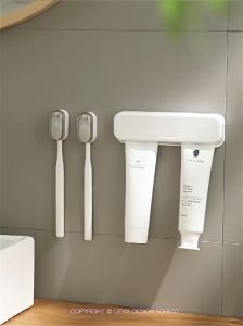 Dust-proof Toothbrush Holder with Cover Bathroom Punch-free Simple Toothbrush Cup Storage Rack Toilet Electric Toothbrush Hanger