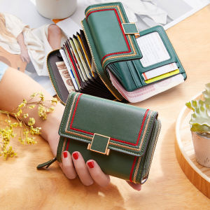 Elegant Compact Womens Wallet Multi-Card Slot Simple Stylish Short Design Integrated Package Fashionable 2025 PU Leather