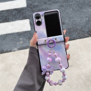 Case Oppo Find N2 Flip 5G Case (2022) with Strap PU Leather Back Cover + Hard PC Protective Shell Phone Case for Find N2 Flip