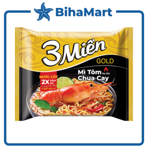 [GÓI LẺ] - UNIBEN - Mì 3 Miền Gold hương vị Tôm Chua Cay Đặc Biệt (75g/gói) - 3 Miền Gold Tôm Chua Cay Đặc Biệt