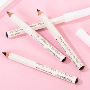 Haozilan Internet Celebrity Hexagonal Wooden Pole Short Eyebrow Pencil Portable Pencil Waterproof Sweat-Proof Long Lasting Color Rendering Beginner Female