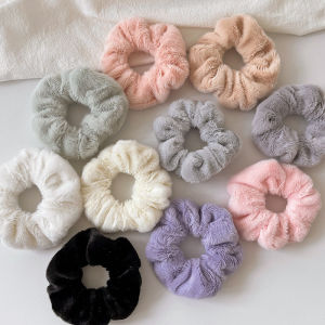 Korean Scrunchies Cute Plush Hair Tie for Girls Women Elastic Soft Hair Band Ponytail Holder Gifts Hair Rope