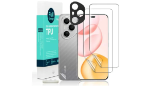 IBYWIND TPU Film for Honor 400 Pro 5G 2pc Screen Protector with 1pc Lens Protector 1pc Carbon Fiber Back Film Easy install kit