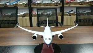 1/130 Scale 43cm Prototype B787 Diecast Resin Airplane Model Kit with Landing Gear Wheel for Collection Display or Aviation Gift