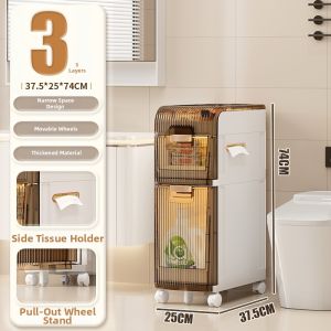 Drawers Free-standing Narrow Storage Cabinet 25CM