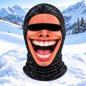 HLINKEY Warm Fleece Lined Balaclava Funny Face Mask Windproof Dustproof Winter Neck Warmer Soft Stretchy Full Coverage Head Hat For Outdoor Sports Cycling Hiking