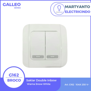 Broco Saklar Double Galleo G162 Warna Snow White