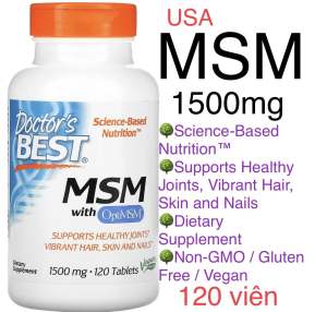 [MỸ] viên MSM Hỗ trợ các khớp khỏe mạnh tóc da và móng with optiMSM 1500 mg 120 viên Doctor’s Best