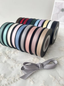 Ruy Băng Lụa Cotton Hai Mặt Không Bóng Mờ Cho Bó Hoa Quà Tặng Ruy Băng Satin Chất Lượng Cao Màu Trắng Cỡ Lớn 10mm