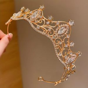 1pcs little girl gold crown girl rhinestone crown hair accessories