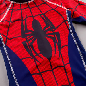 Childrens One-Piece Boys Swimsuit Childrens Spider-Man Childrens Boy Sun Protective Babys Baby Swimwear Hat Hot Spring