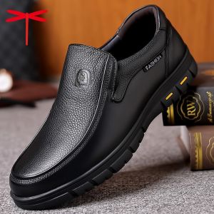 SHIPAILUO | Leather Mens Casual Shoes Breathable Thick Bottom Business Leisure Shoes For Middle-Aged And Elderly Spring Summer