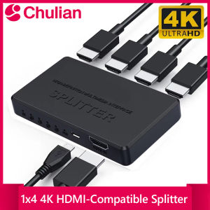 xiede | 1 in 4 out 4K 2K HDMI-compatible Splitter 4x1 HDTV Switch HDMI-compatible Adapter HD Video Switcher for PS4 Xbox DVD PC Laptop