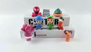 Bandai | New popula Kawaii Pocoyo Animal Figure Cute Toy Dog Bird Duck Elephant Doll Toy Model Scene Ornaments childrens gifts