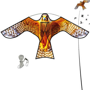 ของเล่นกลางแจ้ง 47 นิ้วสีเหลืองนกกลัว Eagle Kite บินดีสําหรับ Garden/Orchard/ฟาร์ม