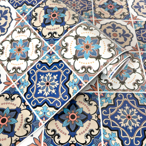 Miếng Dán Tường Nhà Bếp Kiểu Gạch Bohemian Cổ Điển Tự Dính Chống Thấm Chịu Nhiệt Chống Dầu Dễ Tháo Gỡ Dễ Lau Chùi Chất Liệu PVC Phim Trang Trí.