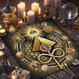 Golden Sacred Geometric Altar Cloth Spiritual Mandala Tarot Tablecloth For Divination Cloth Decor Witchcraft Oracle Cards Pad