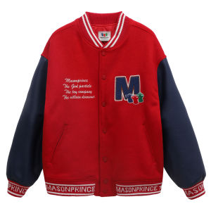 MASONPRINCE X the GOD PARTICLE AW22 Symmetrical Design Towel Embroidery Baseball Jacket Youth Fashion Autumn Outerwear