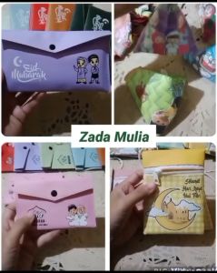 Dompet Lebaran Idul Fitri Karakter Warna Mix 12 pcs - Tas Anak angpao Uang Pouch koin Ketupat kado
