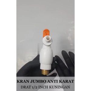 Keran Air PVC PRR Jumbo Tembok 1/2 3/4 inch Drat Kuningan Engkol Ori