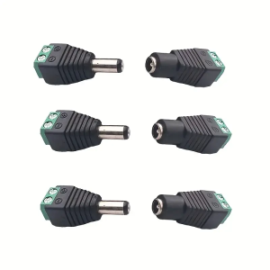 DC ชายหญิงเทอร์มินัล 12V 2.1 มม.X 5.5 มม.ปลั๊กอะแดปเตอร์สําหรับกล้องวงจรปิด 5050 3528 LED Strp สีเดียว