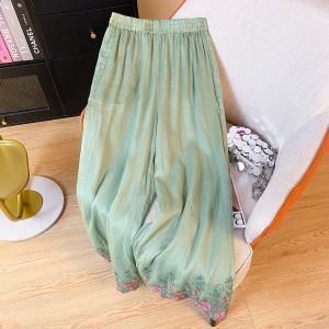 Lieoyuarn | Elastic Waist Wide Leg Trousers 9/10 Length