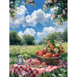 KAYOU | New Arrival Number Oil Painting Picnic Kit Unframed Canvas Painting By Numbers DIY Handmade Artwork Wall for House Decor
