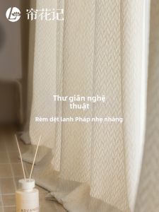 LIANHUAJI | Rèm Voan Linen với Dệt Thủ Công