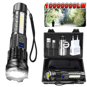 Đèn Pin LED Công Suất Cao Dùng Cho Cắm Trại Ngoài Trời Và Đi Bộ Đường Dài Khẩn Cấp Tích Hợp Đèn COB Bên Cạnh Sạc USB Chiếu Xa.