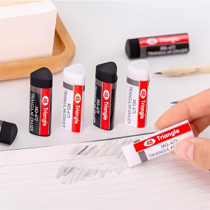 2pcs New Style 4B Rubber Erasers Soft and Clean Triangular Eraser Black and White Pencil Eraser for Students Examinations Pain