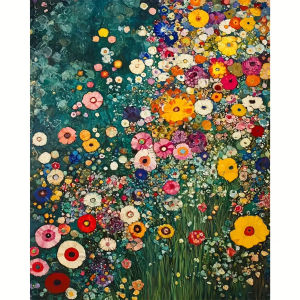 Many Flowers Green Background 500/1000/1200/2000 PCS Jigsaw Puzzles Family Activity Games for Gameroom Bedroom Home Decor