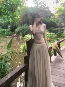 CHANGTONG | Elegant Unique Slimming Strap Dress 2026 Summer