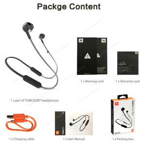 JBL ban đầu điều chỉnh 205bt Tai nghe bluetooth không dây năng động Tai nghe vòng cổ Thể Thao Harman t205bt Tai nghe kèm Micro