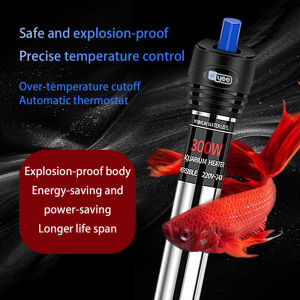 50W 100W 200W 300W 500W Adjustable Aquarium Heater Submersible Fish Tank Heater Thermostat with Suction Cup 220V