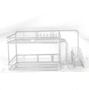 Kệ treo đa năng INOX cao cấp kệ chén đĩa đa năng treo tường trang bị móc treo tiện lợi