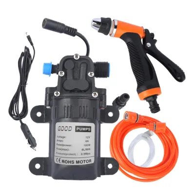 Bộ Máy Rửa Xe Điện Áp Cao 12V Với Vòi Phun Rửa Hai Chế Độ Dây Nguồn & Ống Dẫn Phụ Kiện Vệ Sinh Xe Hơi