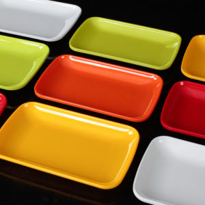 Miam Dining Utensils Rectangular Plate Plastic Tray Barbecue Grilled Meat Satay Display Dish Hot Pot Accompanying Rice Noodle Special Plate