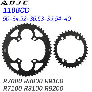 Djc xe đạp đường trường chainring 110bcd 4 bu lông hình bầu dục Vòng 2X chainring đôi 52T 36t 54T 40T cho Shimano 4700 5800 6800 105 r7000 r8000 r9100 r7100 r8100 r9200