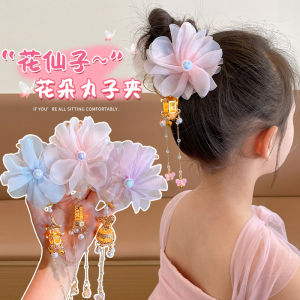Glowing Lantern Hair Accessories for Girls Cute Ball Headflowers Childrens Fashion Ancient Chinese Style Hair Clips And Hairpins